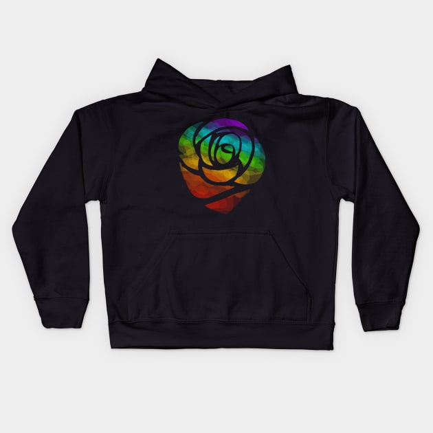 Rainbow rose Kids Hoodie by Con98